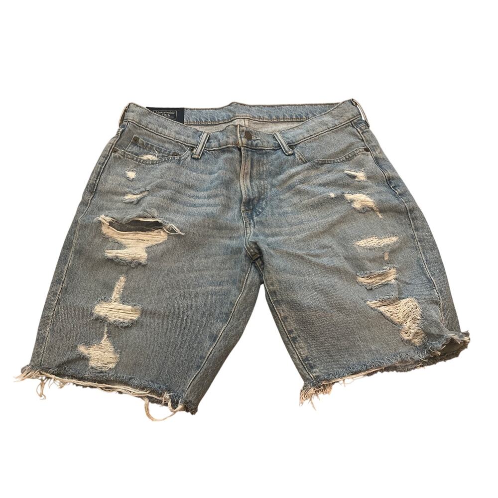 Abercrombie & Fitch Men's Distressed Denim Shorts 31W Stretch 7”